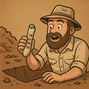 Primer plano del Hueso de Ishango mostrando las tres columnas de muescas matemáticas.