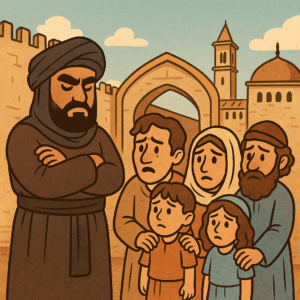 Infancia Almohade , representación de la llegada de los almohades a la Península Ibérica y su impacto social.