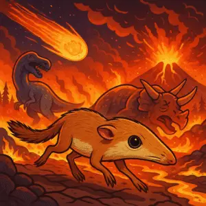 Recreación artística de Purgatorius, el ancestro más antiguo de los primates